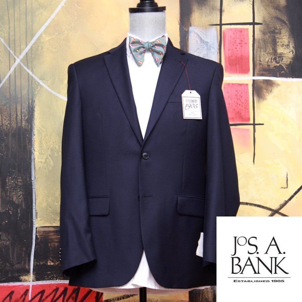 37/38R Jos A Bank 1905 Navy Sportcoat Blazer Custom Made C080661